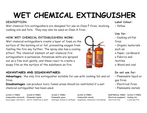 Year 7 - Introduction L4 - Information sheet Fire extinguishers ...