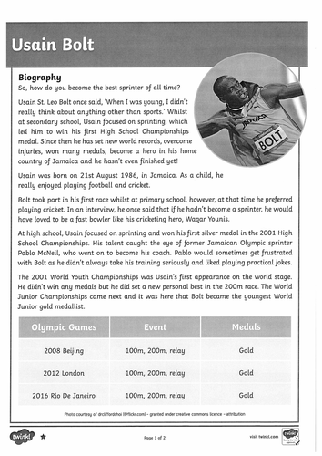 The Fastest Boy in the World Reading Planning (5 Weeks) | Teaching ...