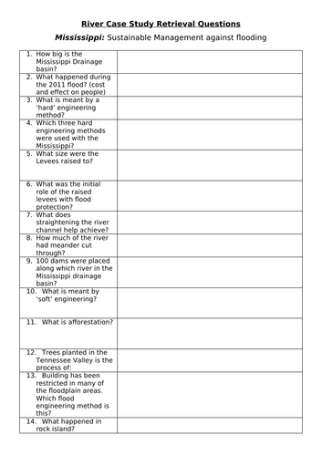Rivers Retrieval Questions | Teaching Resources