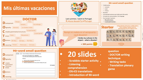 2026 Spanish AQA GCSE Module 2.3 - Mis últimas vacaciones | Teaching ...