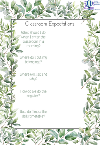 Classroom Expectations - Planning Guide | Teaching Resources