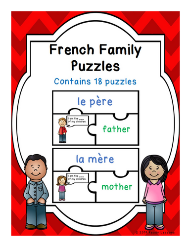 Core French Family Members Vocabulary Game