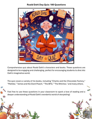 Roald Dahl Day Quiz - 100 Comprehensive quiz questions about Roald Dahl ...