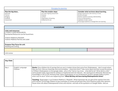 Shakespeare Romeo and Juliet & Macbeth Years 5/6 | Teaching Resources