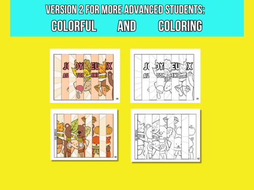French Fall Agamograph Art Coloring Activities|Autumn activities crafts ...