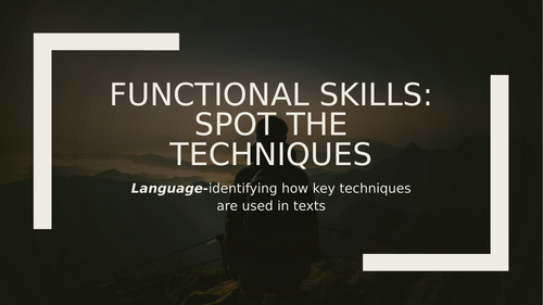 Functional Skills: Spot the Techniques