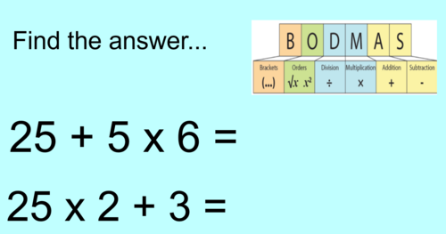 Introduction to BODMAS Year 6 Teaching Resources