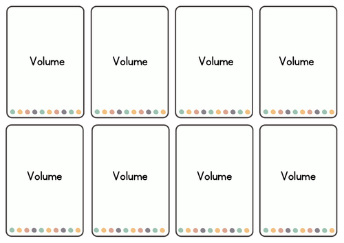 memory game volume formulas