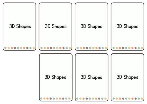 memory game 3D-shapes