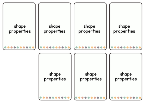 memory game properties of 2D-shapes