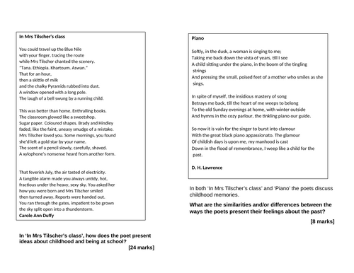 AQA GCSE Unseen Poetry mock questions bundle x4 | Teaching Resources