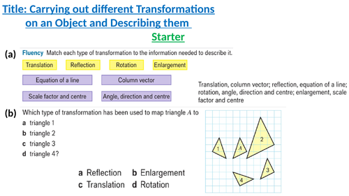 GCSE Foundation (Unit 10): Transformations | Teaching Resources