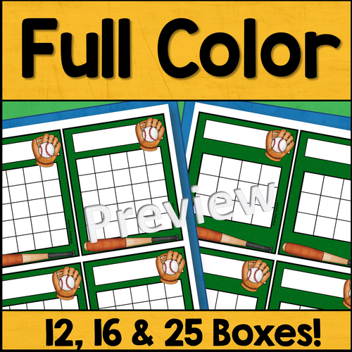 Baseball Sticker Reward Charts - Choices! 12 16 25 Boxes, Color, Black ...