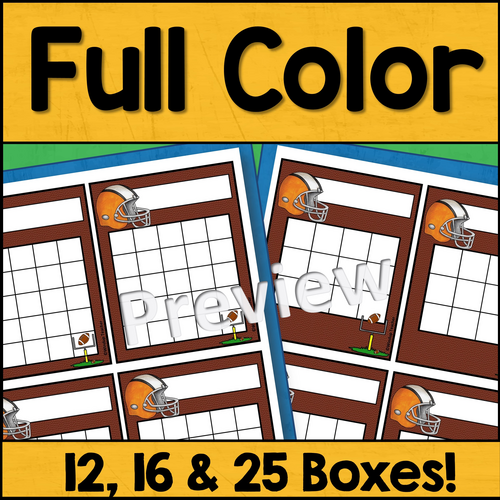 Football Sticker Reward Charts - Choices! 12 16 25 Boxes, Color, Black ...