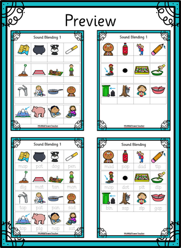 CVC Sound Blending 1 Tracing Activity Booklet (Phonics EYFS/Year 1)