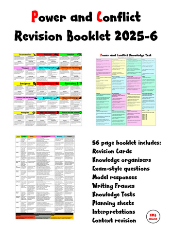 Power and Conflict Revision Booklet 2025-2026 64 pages