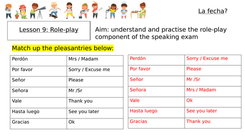 Module 1 Diviertete - ROLE PLAY Introduction and Practice -  Spanish GCSE new spec 2024