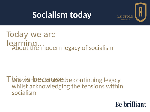 AQA Politics 7152/3 - socialism today