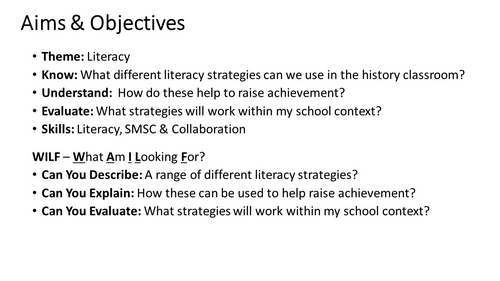 KS3 History Literacy Strategies