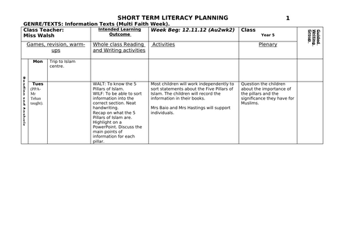 Literacy Planning Year 6 English Newspaper Reports Instructional ...