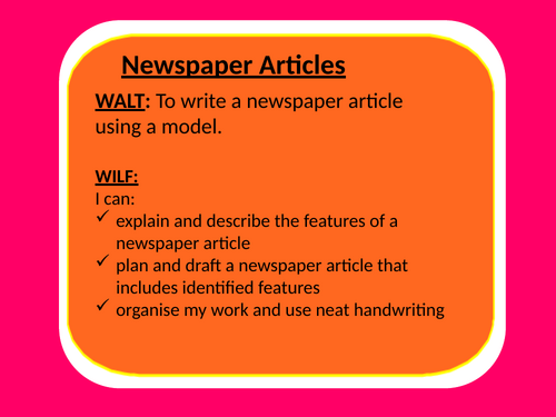 Literacy Planning Year 6 English Newspaper Reports Instructional ...