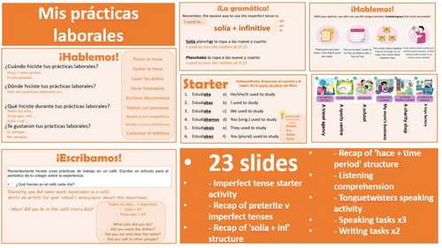 Spanish AQA GCSE 7.2 Mis prácticas laborales | Teaching Resources