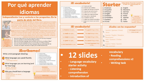 Spanish AQA GCSE 7.3 Por qué aprender idiomas