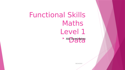 Functional Skills Maths Level 1 - Data