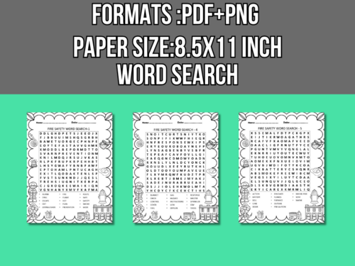 Fire Safety Week Word Search and Word Scramble Puzzles-Morning Work ...