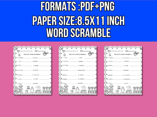 Fire Safety Week Word Search and Word Scramble Puzzles in French ...