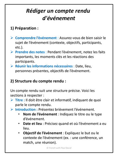 comment rédiger un compte rendu d'événement