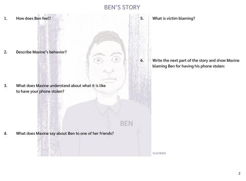 Behavior: Victim Blaming Story, Worksheet, Lesson Plan (US) | Teaching ...