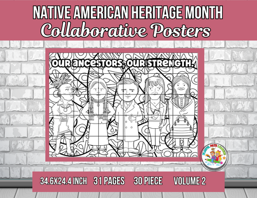 Native American Heritage Month Collaborative Poster Art Coloring Pages ...