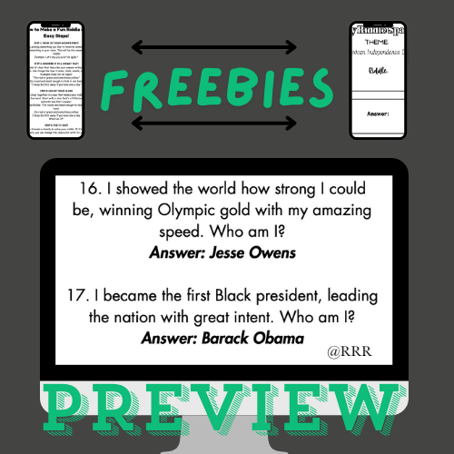 20 Riddles on Black History Month with Answers Provided ~ FREEBIE ...