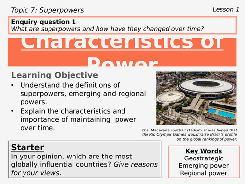 1 – Characteristics of Power (Superpowers, Edexcel, Pearson, A level, 9GEO)