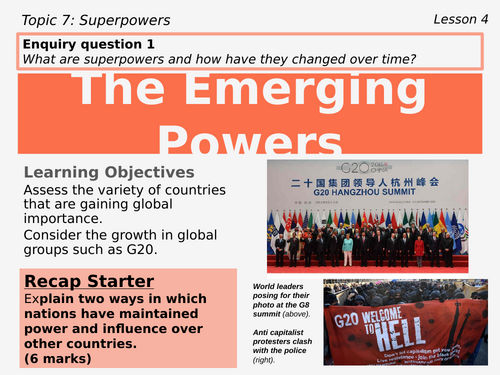 4 – The Emerging Powers (Superpowers, Edexcel, Pearson, A level, 9GEO)