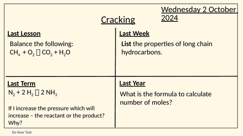 C9.4 Cracking Crude oil Lesson 3