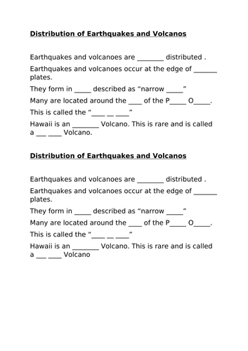 Where do Volcanoes and Earthquakes happen?