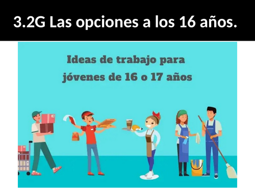 NEW GCSE Spanish 2026 AQA 3.2G Las opciones a los 16 anos.