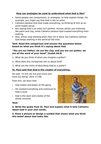 Y7 NEW KS3 Catholic RED - Creation and Covenant: What is God