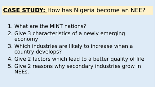 How has Nigeria become an NEE?