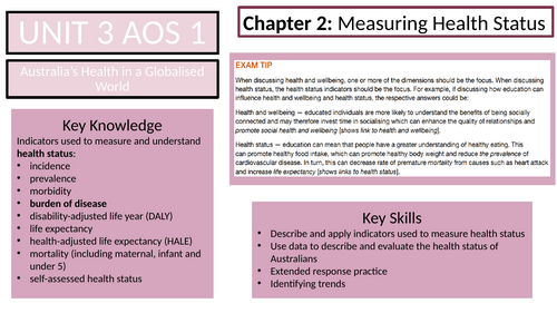 VCE HHD U3 AOS1 Powerpoint: CHAPTER 2: Measuring Health Status ...