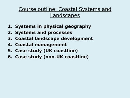 AQA A Level, Coastal Landscapes, Systems Framework, dynamic equilibrium