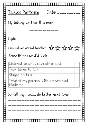 Talking Partners Review - Listening and Talking Self-Assessment ...