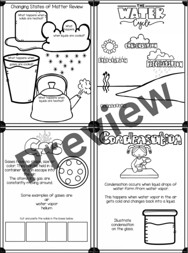 States of Matter Worksheets | Water Cycle, Solid Liquid and Gas ...