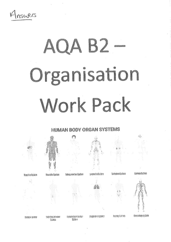 AQA GCSE Biology (and Trilogy) B2: Organisation unit work pack