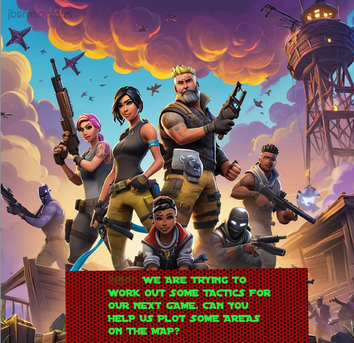 Fortnite-Inspired KS2 KS3 Maths Map Co-Ordinates for Accessible Needs