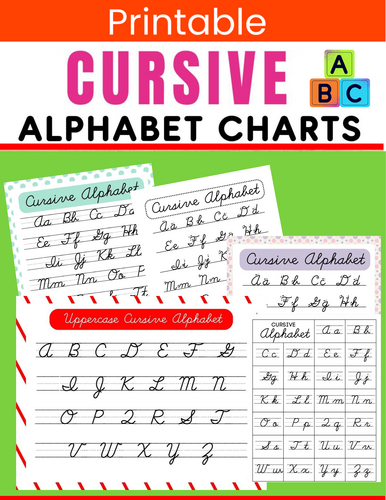 Printable Cursive Alphabet Charts for Kids – Easy Cursive Writing ...