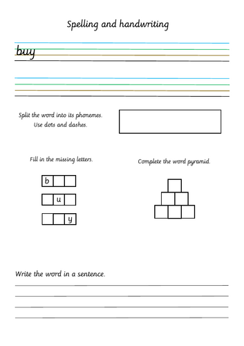 Homophones Cursive Handwriting and spelling sheets | Teaching Resources