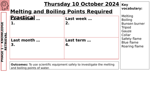 Melting and Boiling Points Practical